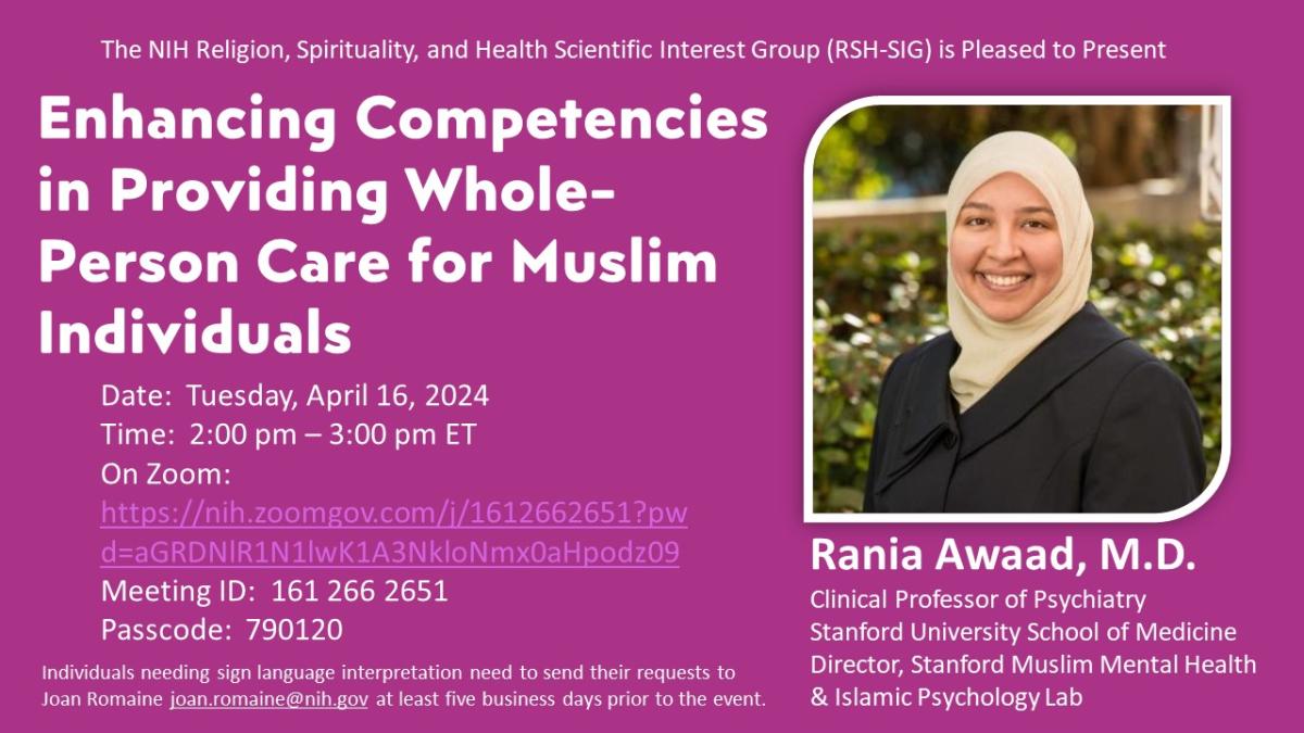 RSH-SIG Dr. Rania Awaad Seminar April 16 2024